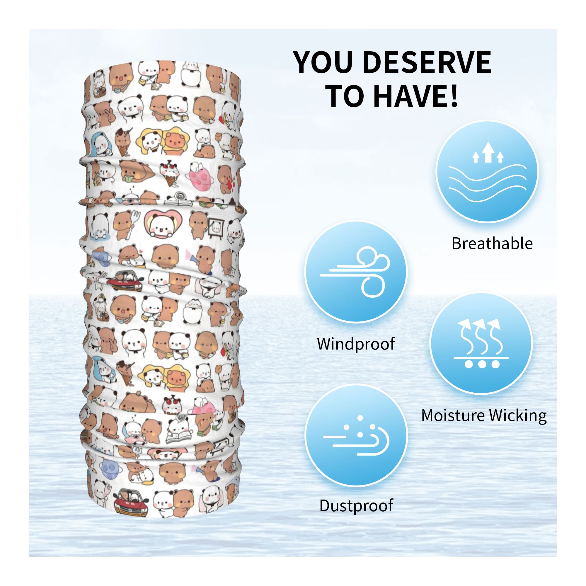 Bandana Penutup Leher Motif Be - Neck Gaiter Fleece ulasan dan harga